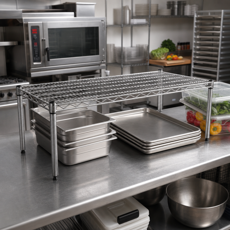 Product image #2 for EAGLEbrite Zinc Wire Platform Dunnage Rack with Quad-Truss Design, 30"W x 21"D x 14"H