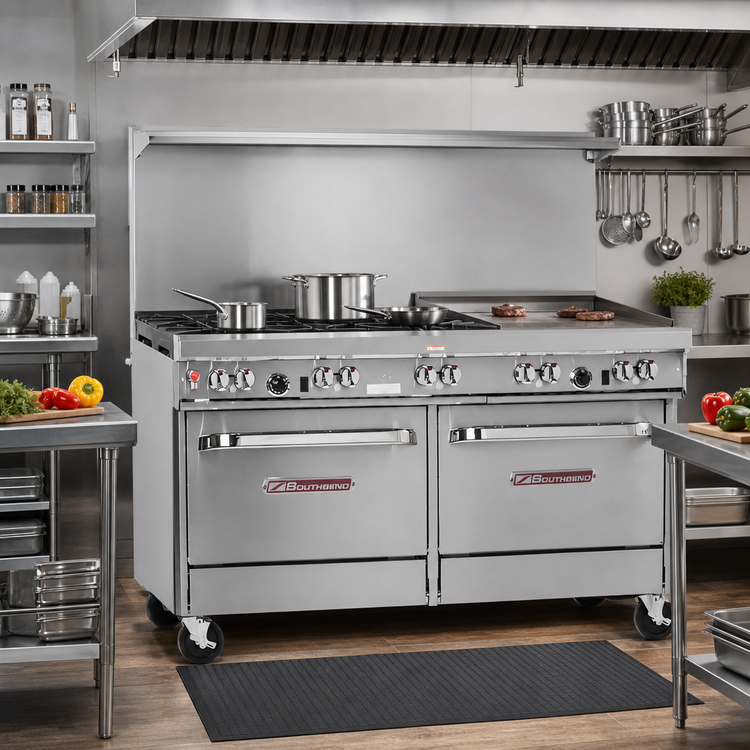 Product image #2 for Southbend Ultimate 60-Inch Gas Restaurant Range with 6 Burners, 24-Inch Griddle/Broiler, Standard Oven and Convection Oven