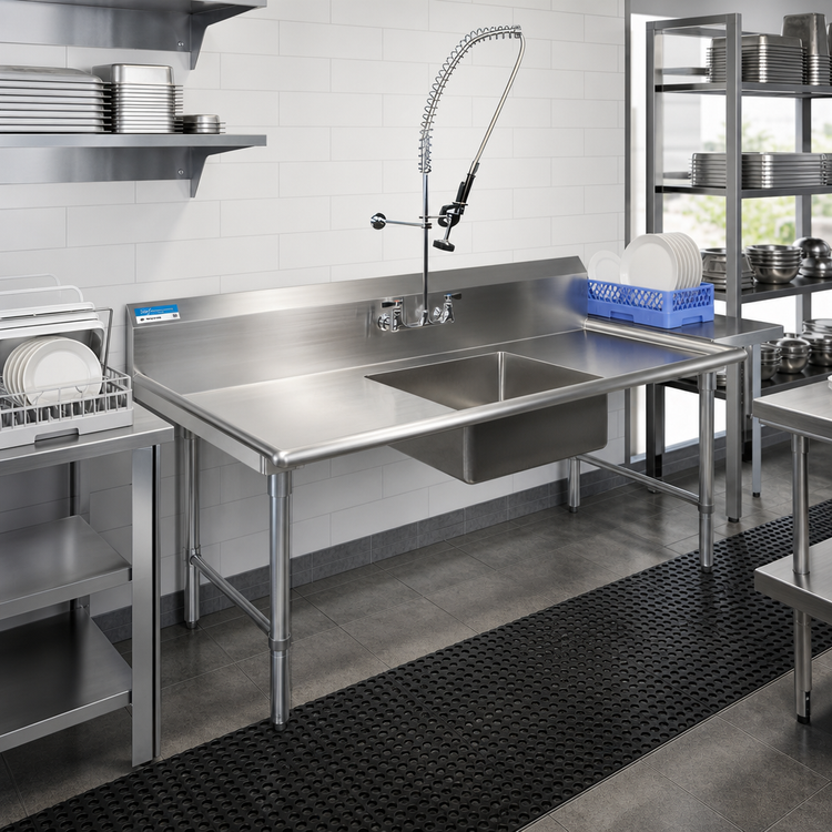 Product image #2 for 72-Inch Straight Left-to-Right Soiled Dish Table with Pre-Rinse Sink and Faucet
