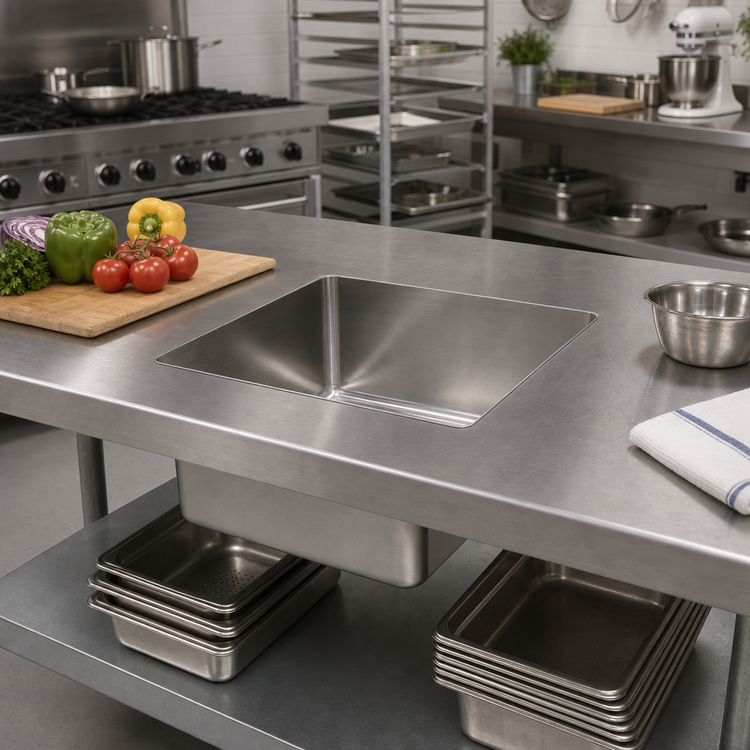 Product image #2 for John Boos 18 x 24 x 12-Inch 1-Compartment Weld-In Undermount Sink