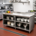 Thumbnail image #2 for Advance Tabco Special Value 120-Inch x 30-Inch Open Front Base Work Table with 5-Inch Backsplash and Mid Shelf
