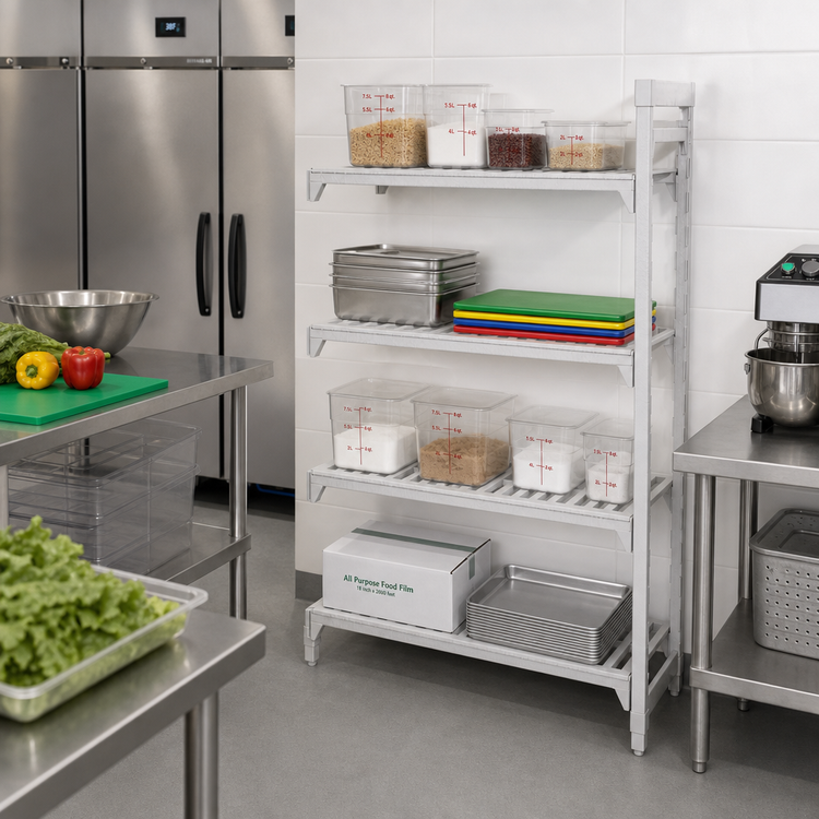 Product image #3 for Cambro Camshelving Premium 4-Shelf Vented Add-On Polymer Shelving Unit, 18 x 30 x 64 Inches