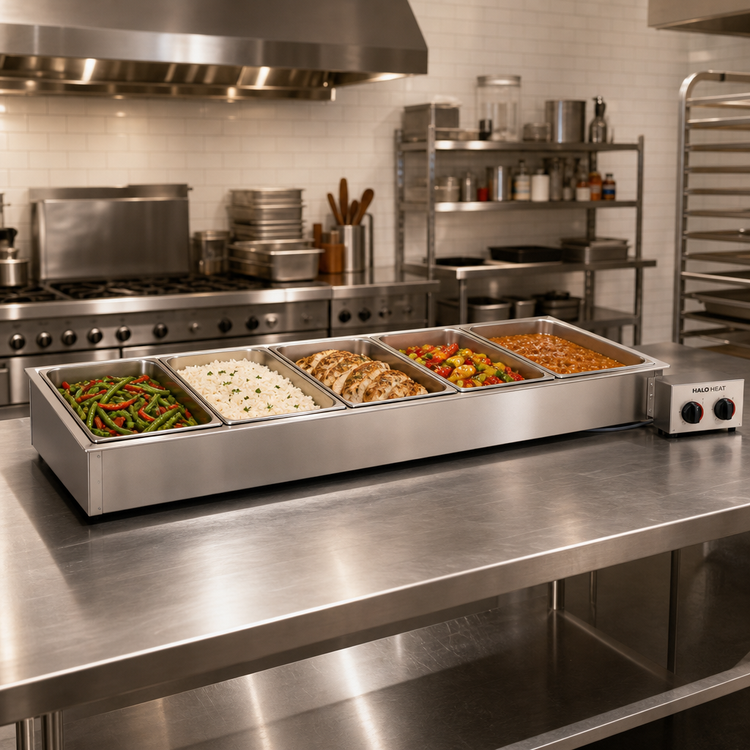 Product image #2 for Halo Heat Insulated Drop-In Electric Hot Food Well, 5 Full-Size Pan Capacity
