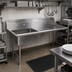 Thumbnail image #2 for John Boos Soiled Straight Undercounter Dish Table with Left Sink, 50 x 30 Inches