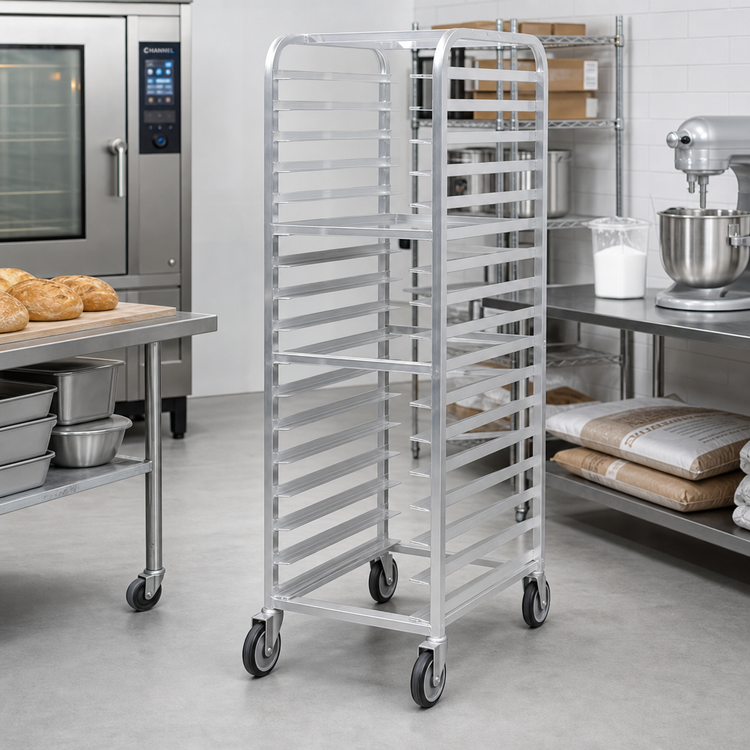 Product image #2 for Channel Manufacturing Walk-In Aluminum End-Load Bun Pan Rack, 18-Pan Capacity