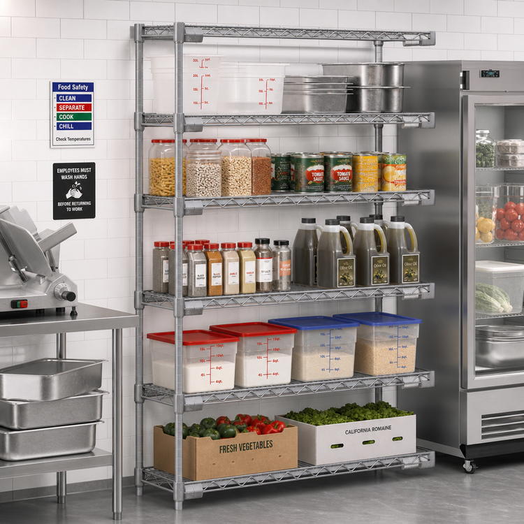 Product image #2 for Eagle Valu-Master 5-Tier Add-On Wire Shelving Unit, 72W x 21D x 86H, Pewter Gray Epoxy