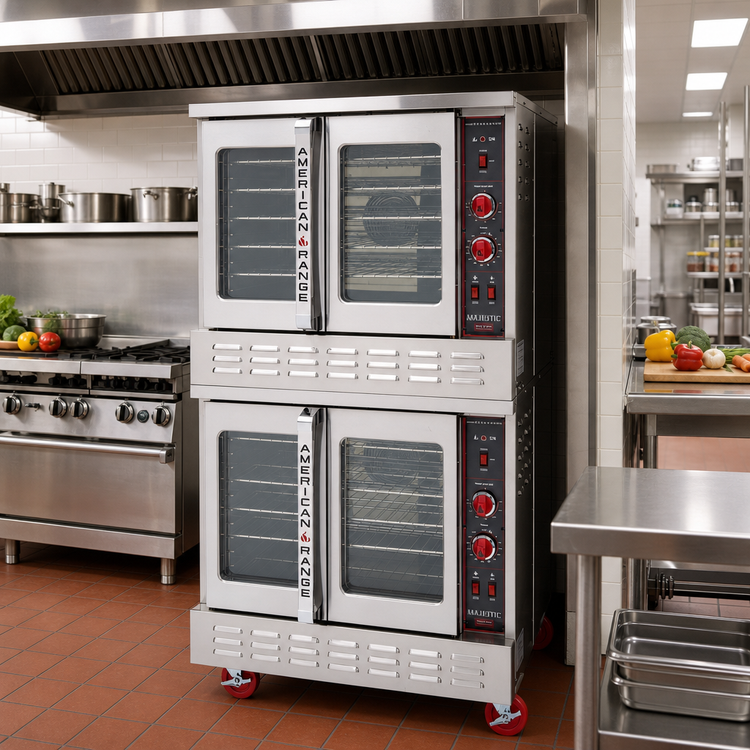 Product image #3 for American Range Majestic MSDE-2 Double-Deck Standard-Depth Electric Convection Oven with 50/50 Solid Doors