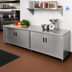 Thumbnail image #2 for Advance Tabco Special Value 96-Inch x 24-Inch Stainless Steel Enclosed Work Table with Cabinet Base and Hinged Doors