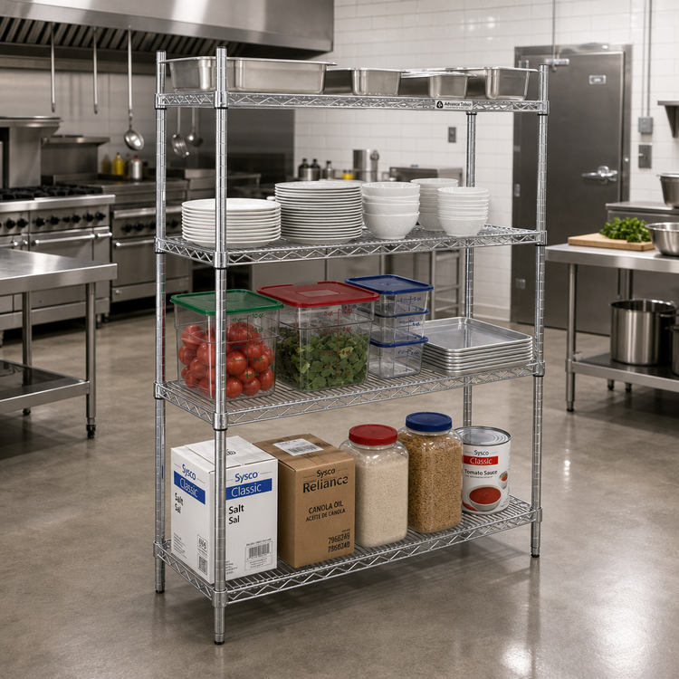 Product image #2 for Advance Tabco Special Value Heavy Duty Chrome Plated Wire Shelf, 54 x 24 Inches