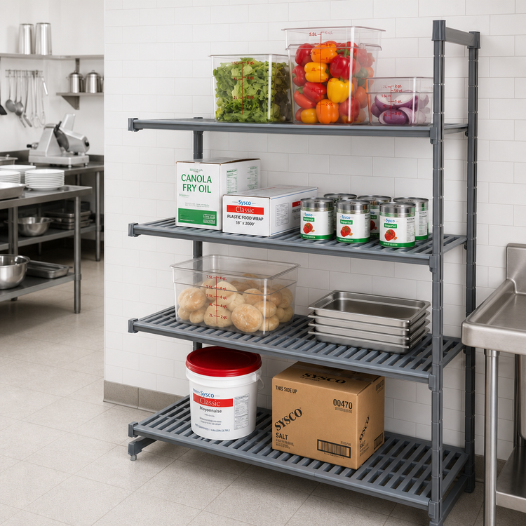 Product image #2 for Cambro Camshelving Basics Plus 4-Tier Vented Polymer Shelving Add-On Unit, 21 x 48 x 72 Inches, Brushed Graphite