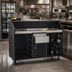 Thumbnail image #2 for Deluxe 63-Inch Indoor Portable Bar with Right Locking Cabinet and Stainless Steel Work Surface