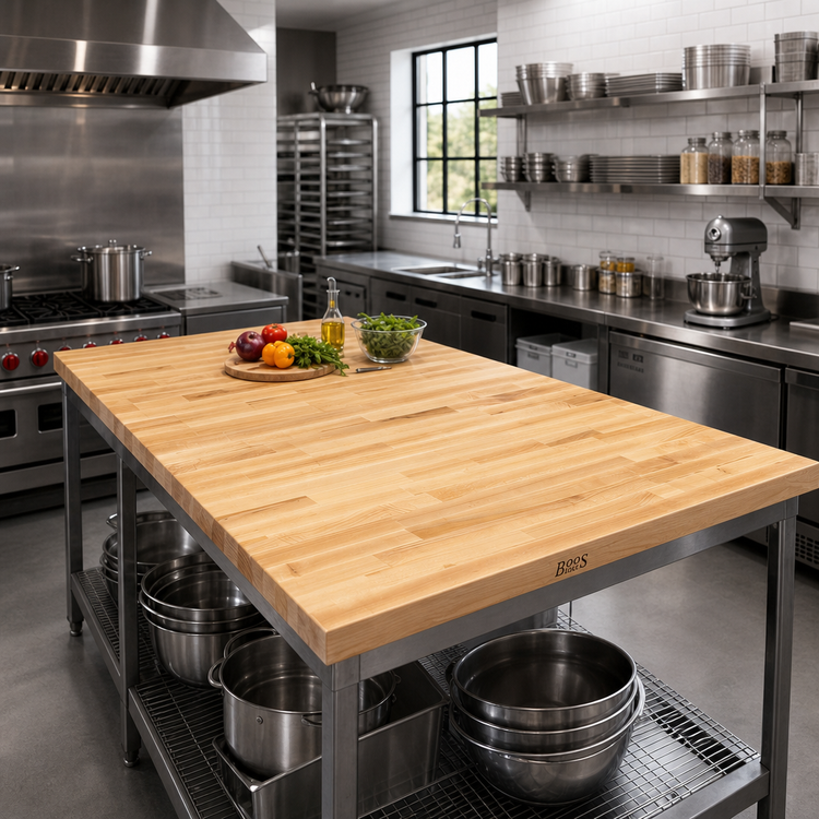 Product image #2 for John Boos Boos Block Blended Edge Grain Maple Kitchen Countertop, 108 x 48 x 1-3/4 Inch, Oil Finish