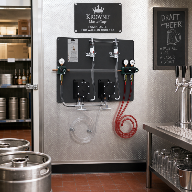 Product image #2 for Krowne MasterTap Pump Panel for Walk-In Coolers with 2 Empty Keg Detectors and 2 Beer Lines