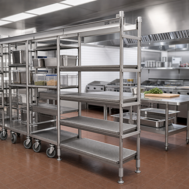 Product image #2 for Metro TOP-TRACK 24-Inch Wide Stationary End Unit Kit for Super Erecta and Super Adjustable Track Shelving