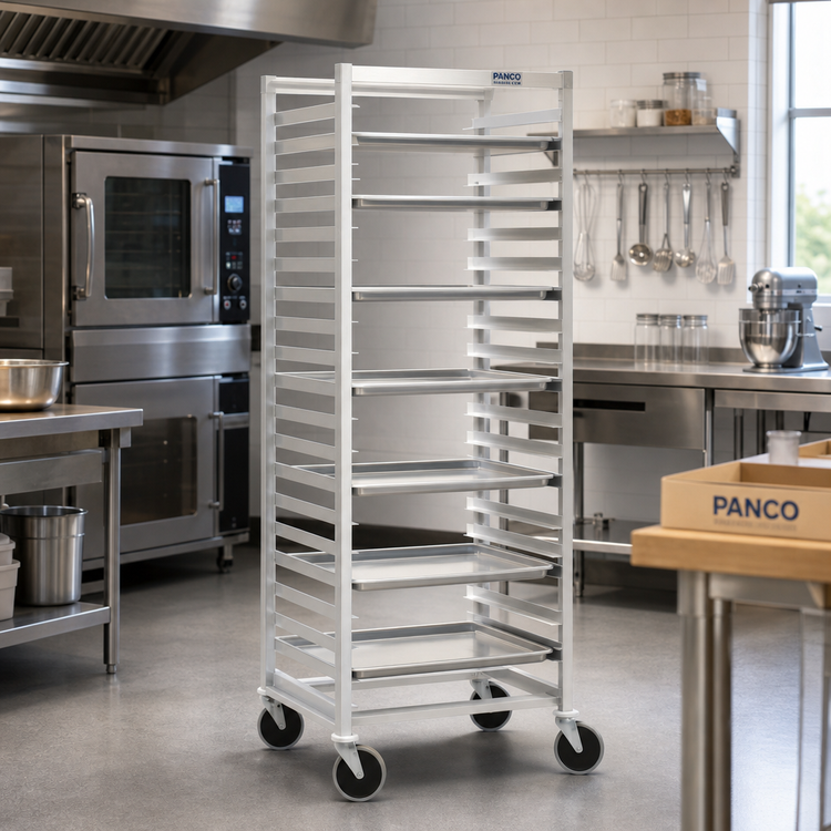 Product image #2 for Panco Mobile Full-Height Stainless Steel Utility Rack for 18 x 26 Inch Trays