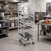 Thumbnail image #2 for Channel Manufacturing T447A Mobile Single-Section Trapezoidal Aluminum Cafeteria Tray Rack for 15 x 20 Trays, 24-Tray Capacity