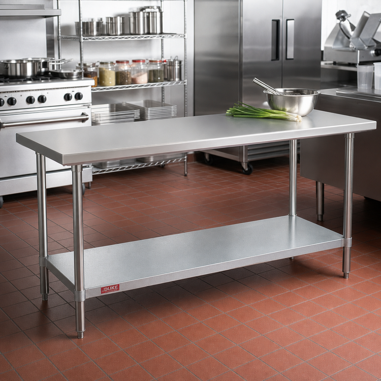 Product image #2 for Duke 72-Inch Stainless Steel Top Work Table with Galvanized Undershelf