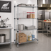 Thumbnail image #2 for EAGLEbrite Quad-Adjust Stationary 4-Tier Starter Wire Shelving Unit, 36-Inch W x 24-Inch D x 74-Inch H, Zinc Finish