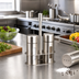 Thumbnail image #2 for Stainless Steel Salt & Pepper Shaker Set with Rack Holder, 1 oz.