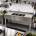 Thumbnail image #2 for Eagle Group 2200 Series Four-Compartment 84-Inch Underbar Sink Unit with Left and Right Drainboards and Faucets