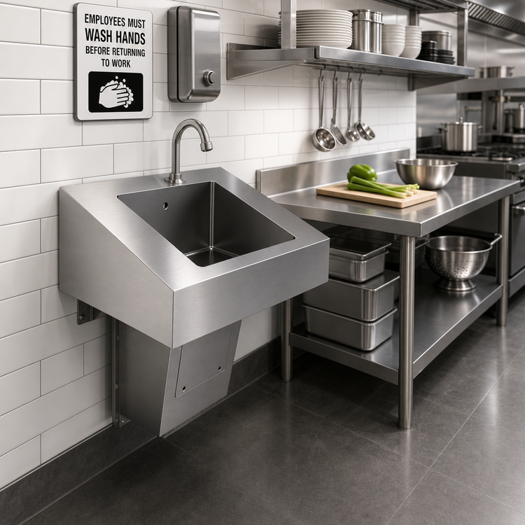 Product image #2 for Advance Tabco Wall-Mounted ADA-Compliant Stainless Steel Hand Sink with Scrub Station