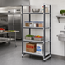 Thumbnail image #2 for Cambro Camshelving Elements XTRA 4-Tier Stationary Starter Polymer Shelving Unit, 24 x 54 x 84 Inches, Speckled Gray