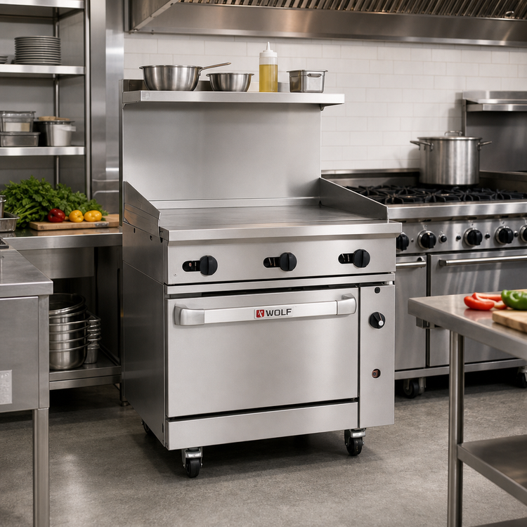 Product image #2 for Wolf Challenger XL 36-Inch Gas Restaurant Range with Griddle Top and Convection Oven