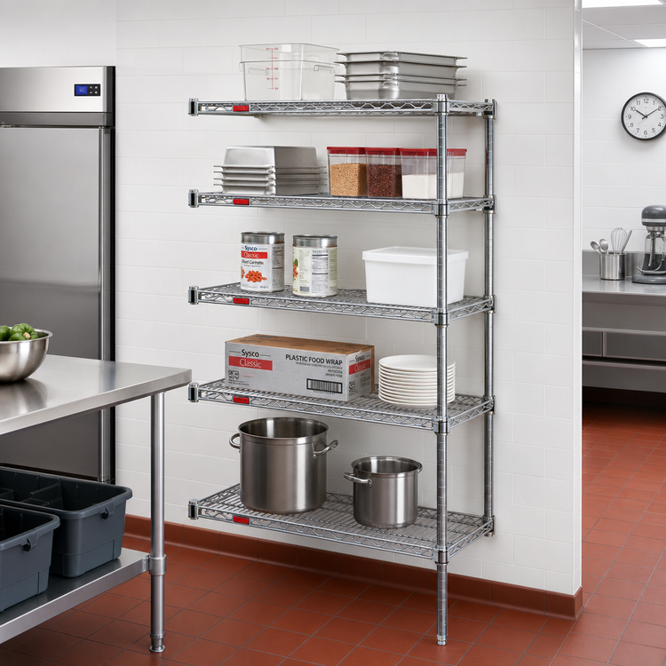 Product image #2 for Eagle Group Valu-Gard 42"W x 21"D x 86"H 5-Tier Add-On Wire Shelving Unit