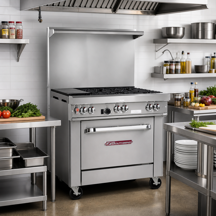 Product image #2 for Southbend Ultimate 36-Inch Commercial Gas Range with 4 Star/Sauté Burners, 12-Inch Left Griddle, and Standard Oven