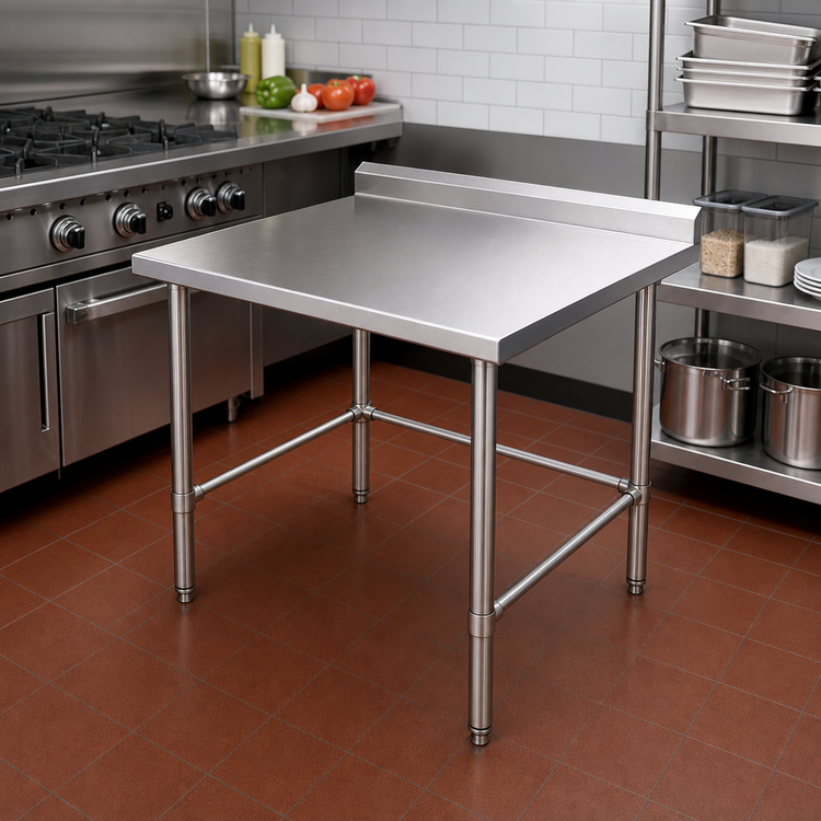Product image #2 for Sapphire Manufacturing 30 Inch x 24 Inch Stainless Steel Work Table with 5 Inch Backsplash