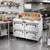 Thumbnail image #3 for Migali 48-1/4 Inch Stainless Steel Refrigerated Sandwich Prep Table with 2 Drawers and 12-Pan Capacity