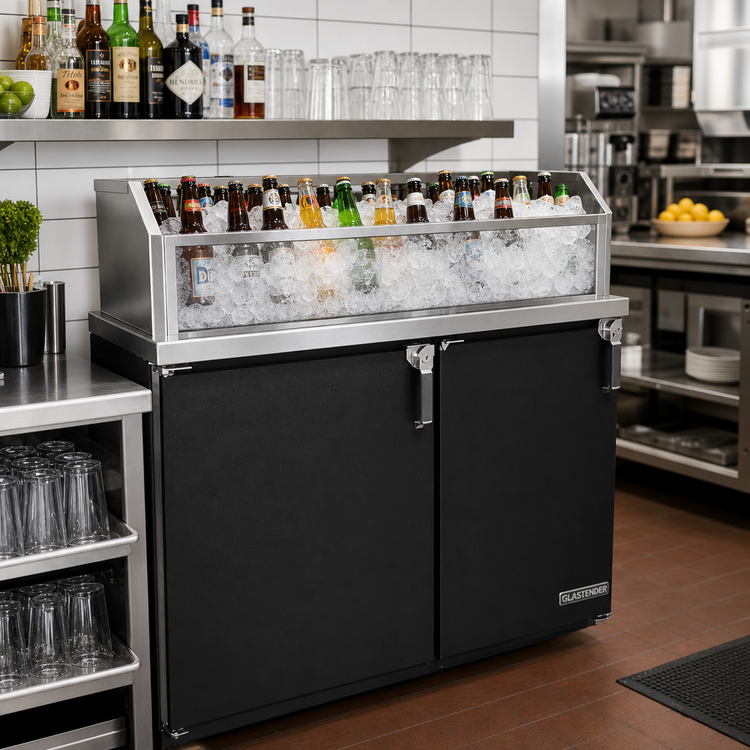 Product image #2 for Glastender Back Bar Glass Ice Display Unit for Bottled Beverages, 24 Inch W x 18 Inch D x 9 Inch H