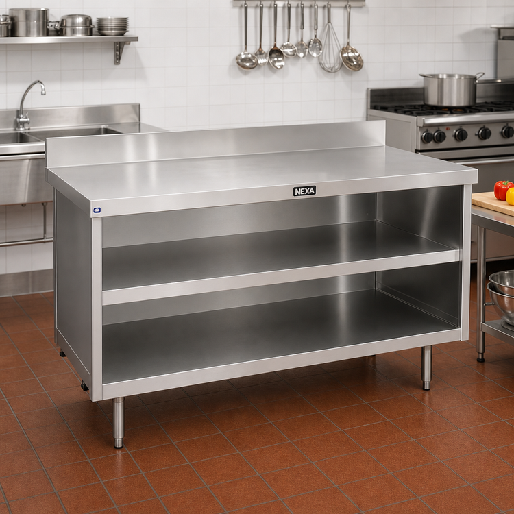 Product image #2 for 72-Inch x 32-Inch Open Cabinet Base Utility Stand with 304 Stainless Steel Top
