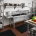 Thumbnail image #2 for John Boos B Series 3-Compartment Stainless Steel Sink with Left & Right Drainboards, 87-1/4