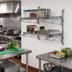 Thumbnail image #2 for Quantum Wall-Mounted Cantilever Double Shelf Wire Shelving Unit with Two 48 x 12 in. Shelves, Gray Epoxy Antimicrobial Finish