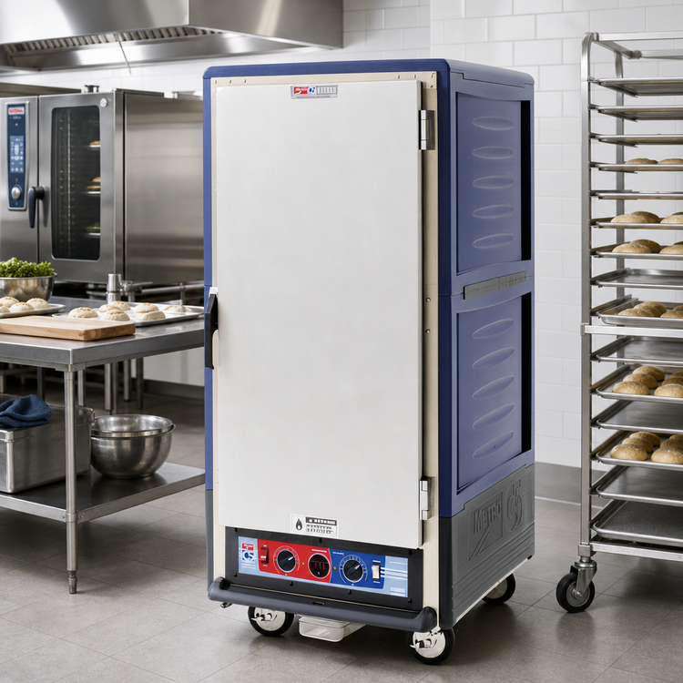Product image #2 for Metro C5 3 Series 3/4 Height Combination Proofing and Holding Cabinet, Low Watt, Blue Insulation Armour, Full-Length Solid Doors