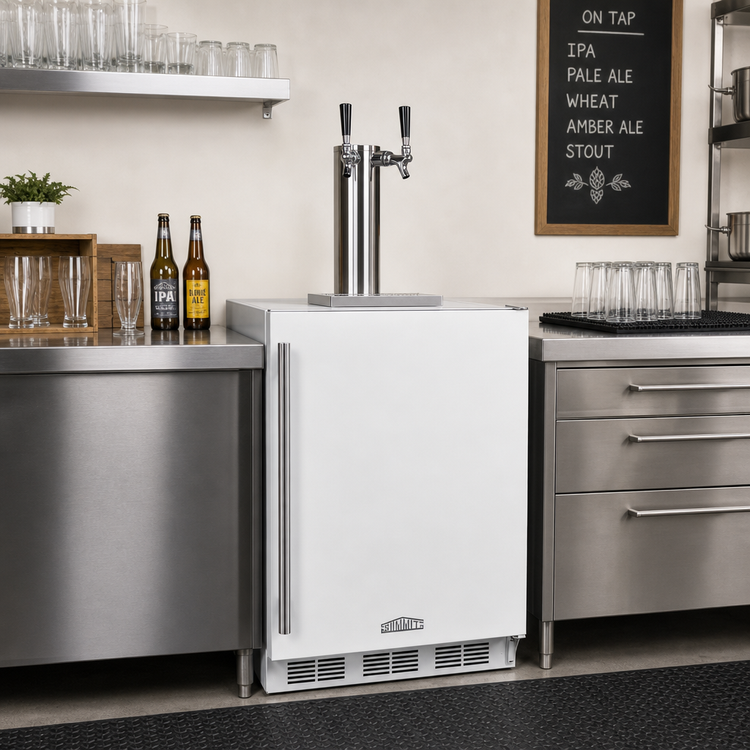 Product image #3 for Summit Commercial 24-Inch Wide ADA Height Dual Tap Beer Dispenser, White