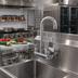 Thumbnail image #2 for John Boos Heavy Duty Backsplash Mount Faucet with 3-1/2 Inch Gooseneck Spout, 4-Inch Centers