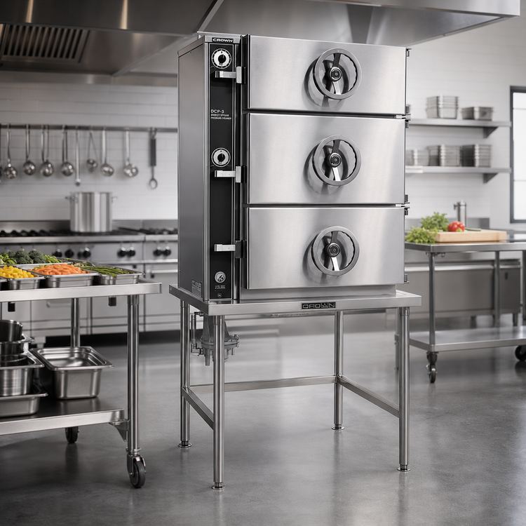 Product image #2 for Crown DCP-3 Three Compartment Direct Steam Pressure Steamer