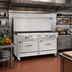 Thumbnail image #2 for Southbend Ultimate 60-Inch Gas Restaurant Range with 9 Open Burners, Standard Oven, and Cabinet Base