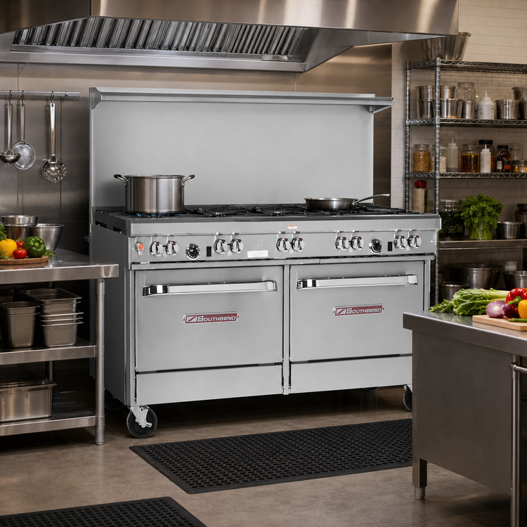 Product image #2 for Southbend Ultimate 60-Inch Gas Restaurant Range with 9 Open Burners, Standard Oven, and Cabinet Base