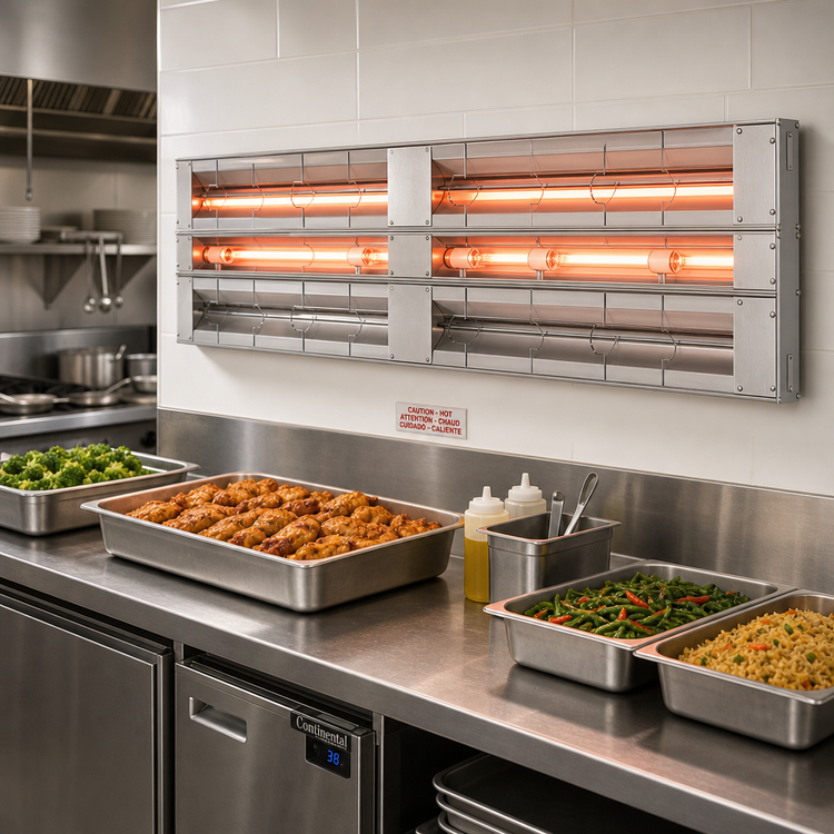 Product image #2 for Hatco Glo-Ray® 36-Inch Double Lighted Infrared Strip Heater, Aluminum, 1780W