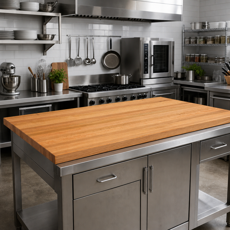 Product image #2 for Appalachian Red Oak Edge-Grain Island Countertop, 48 x 30 x 1-1/2 Inch, Varnique Finish