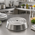 Thumbnail image #2 for American Metalcraft 11-Inch Round Stainless Steel Satin Finish Plate Cover with Narrow Foot