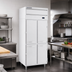Thumbnail image #2 for Beverage-Air P Series 1-Section Standard-Depth Pass-Thru Freezer with 4 Solid Half Doors, 22.9 Cu. Ft., Top-Mounted Self-Contained Refrigeration