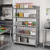 Thumbnail image #2 for Cambro Camshelving Elements XTRA High Density Top Rail Stationary Starter Unit, 18 x 36 x 81 Inches, 5-Tier, Speckled Gray