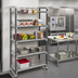 Thumbnail image #2 for Cambro Camshelving Elements XTRA High Density Top Rail Stationary Starter Unit, 18 x 36 x 81 Inches, 5-Tier, Speckled Gray
