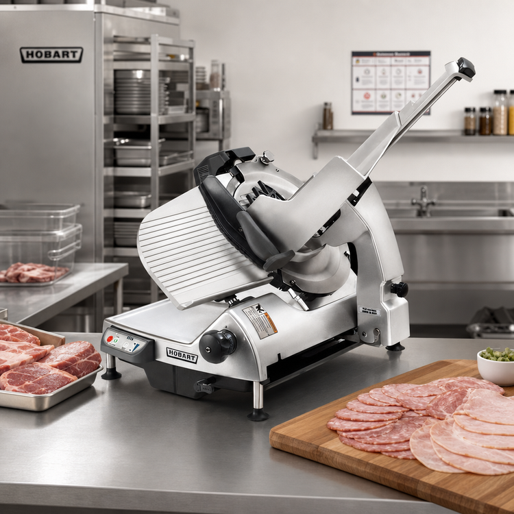 Product image #2 for Hobart HS7N-HV50C Heavy Duty Automatic Meat Slicer with 13-Inch CleanCut Knife, 220-240V/50Hz, Angle/Gravity Feed