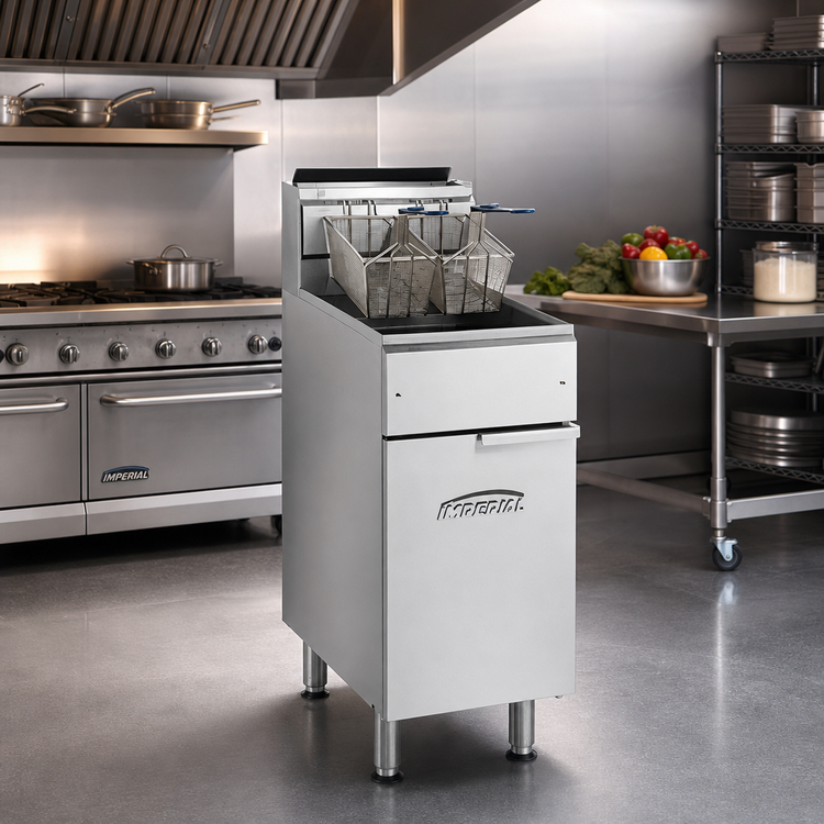 Product image #2 for Imperial IFS-40 Tube Fired Gas Floor Fryer, 40 lb. Oil Capacity