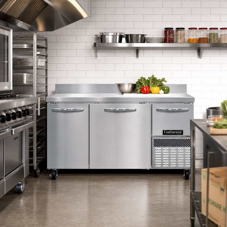 Product image #2 for Continental Refrigerator FA60SNBS 60" Shallow Depth Worktop Freezer with Solid Doors